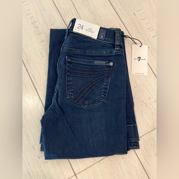 7 For All Mankind Dojo Original Jeans Women's Flare Leg Trousers NWT Size 24 - Picture 1 of 10
